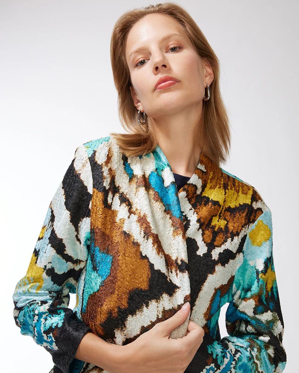 Travelers Collection Ikat Crushed Jacket