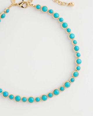 Turquoise Resin Short Necklace click to view larger image.