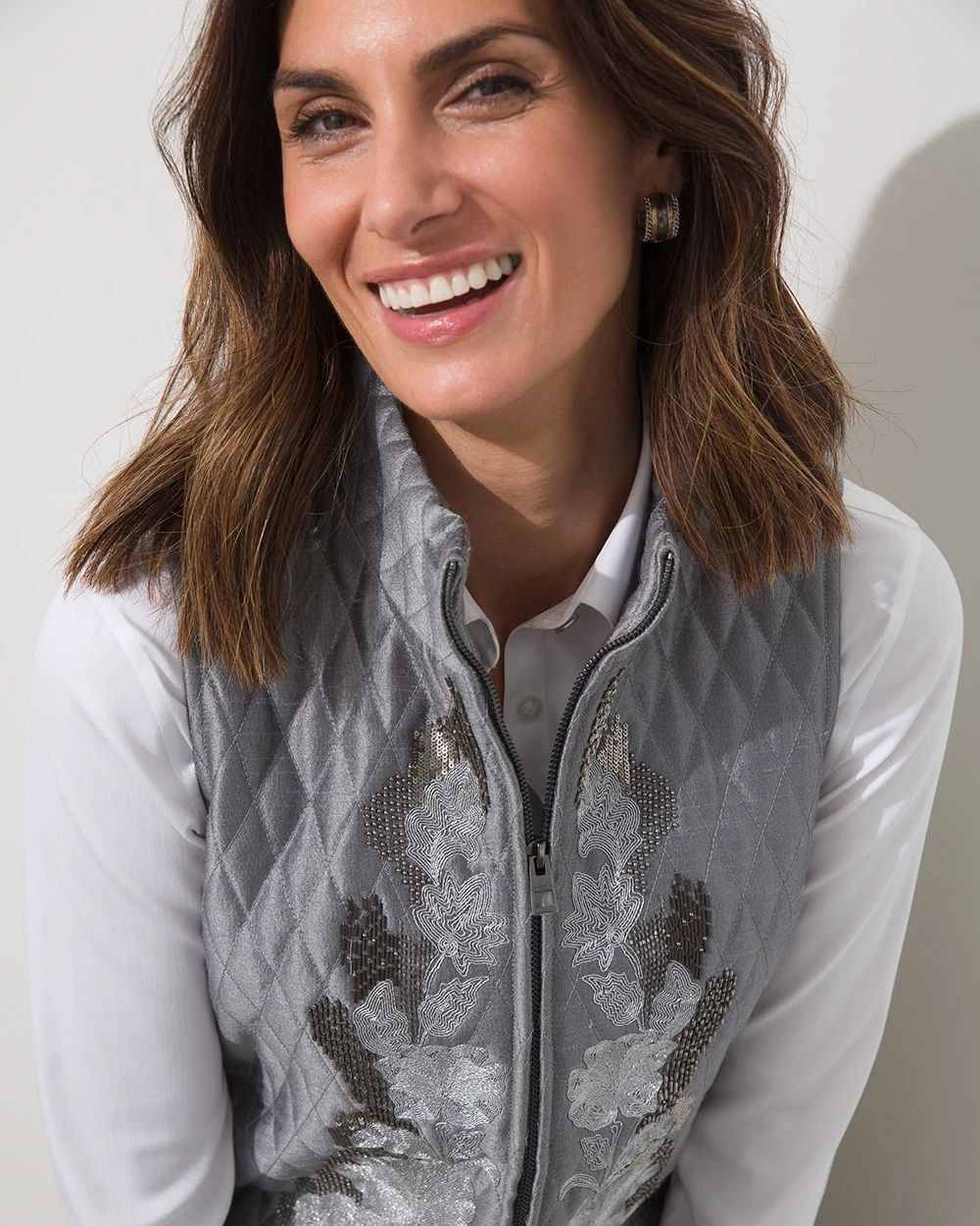 Embellished Quilted Vest
