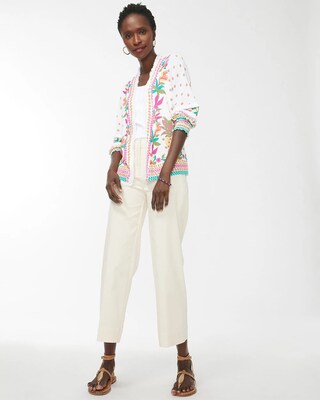 Summer Romance Tropical Tassel Hem Cardigan