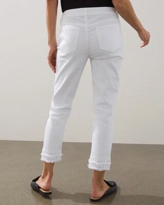 Girlfriend Double Fray White Crops