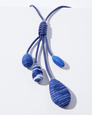 Blue & White Tassel Necklace