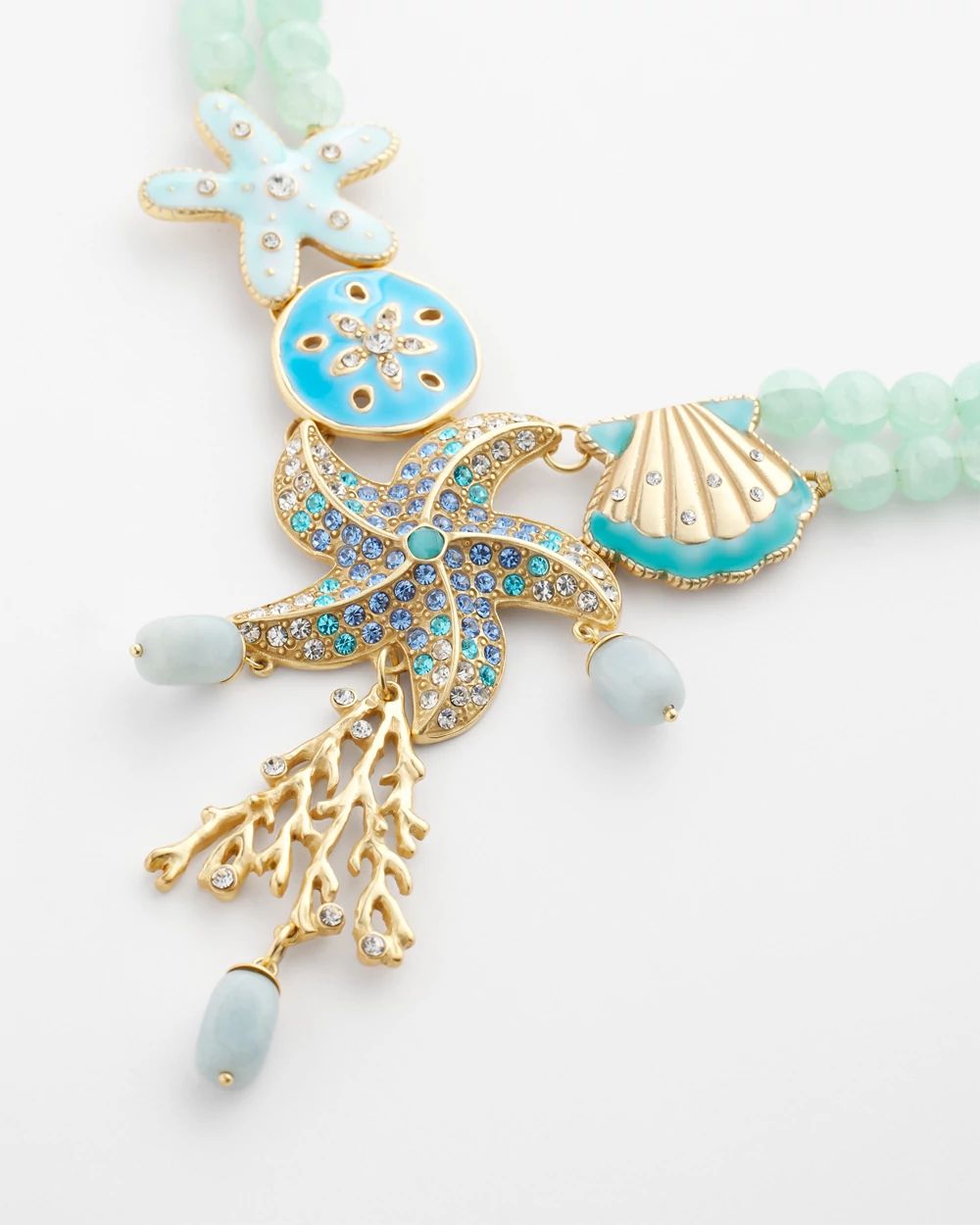 Starfish Beaded Bib Necklace