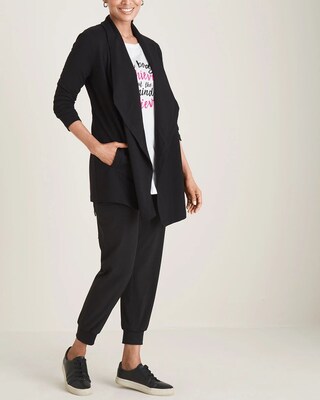 Zenergy French Terry Drape-Front Cardigan
