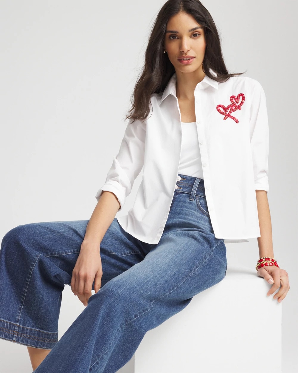 Crystal Heart Poplin Shirt