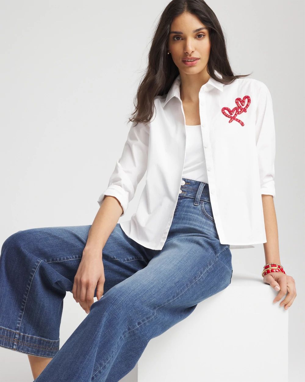 Crystal Heart Poplin Shirt