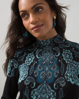 Paisley Mock Neck Sweater