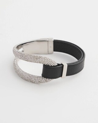 Leather Pavé Magentic Bracelet click to view larger image.
