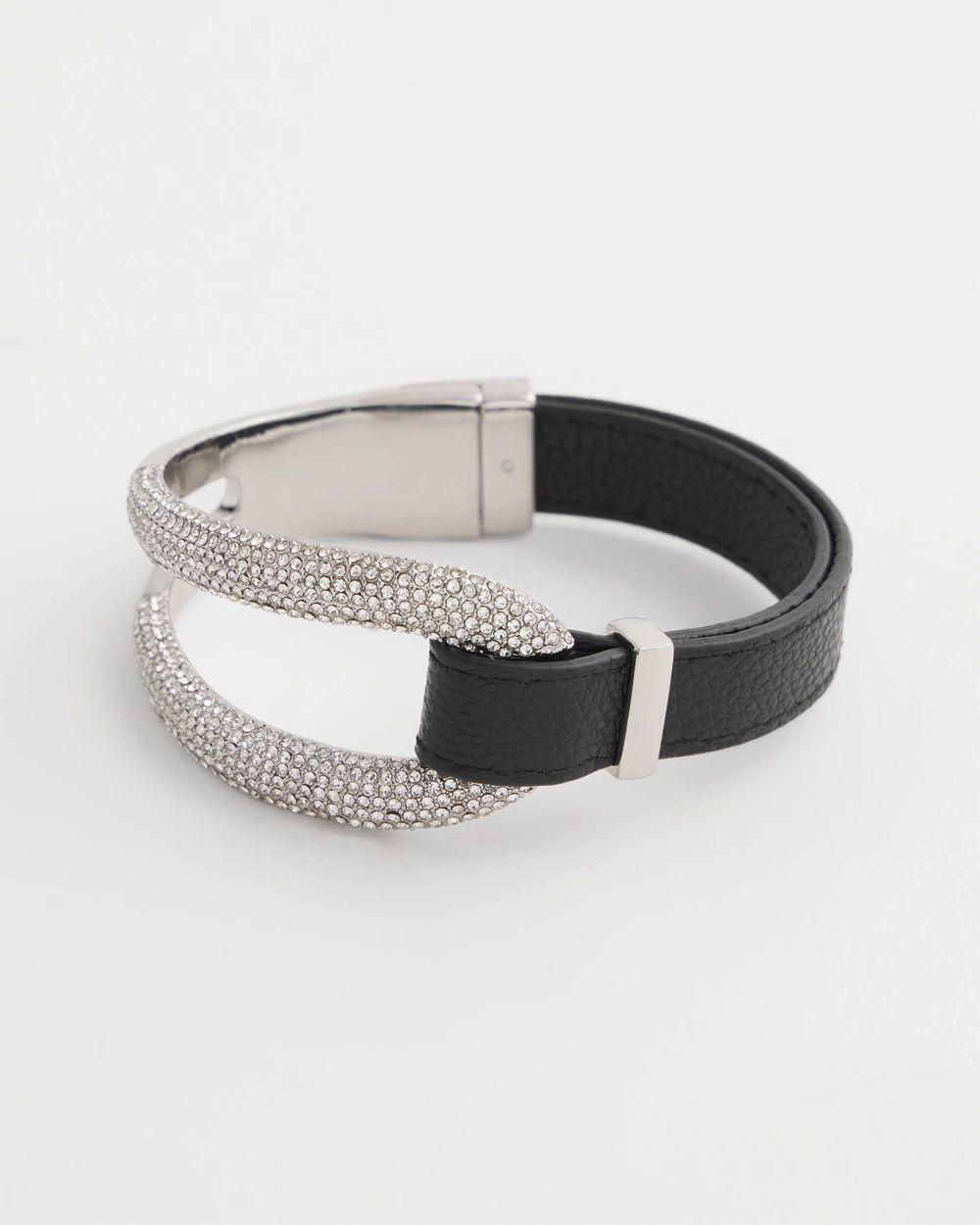 Leather Pavé Magentic Bracelet