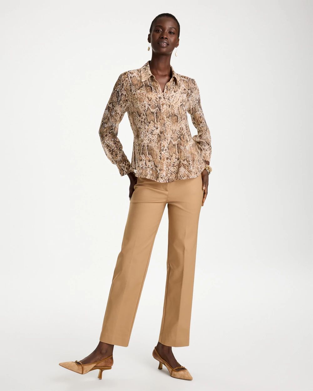 Georgette Reptile Print Swing Blouse click to view larger image.