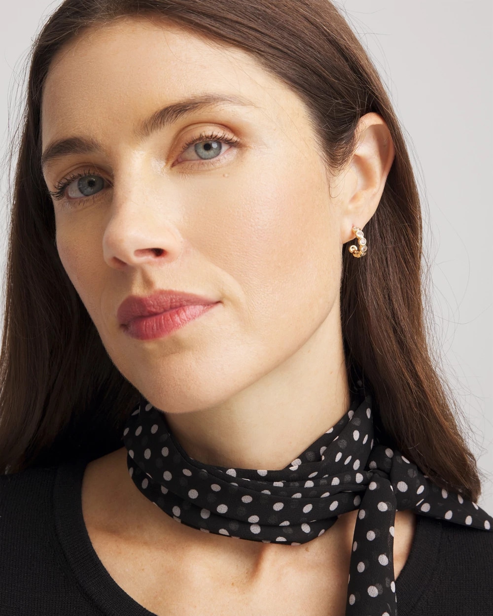 Goldtone Crystal Mini Hoop Earrings