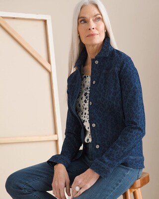 Animal-Print Denim Jacket