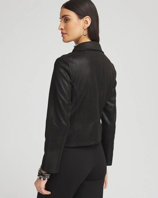 Stretch Faux Suede Moto Jacket click to view larger image.