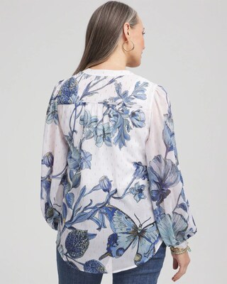 Butterfly Chiffon Split Neck Blouse click to view larger image.