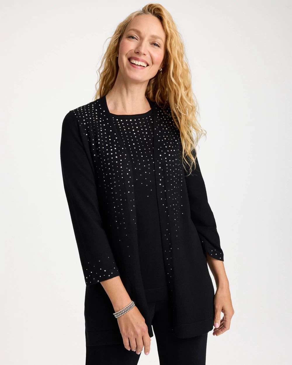 Travelers™ Collection Rhinestone Embellished Cardigan