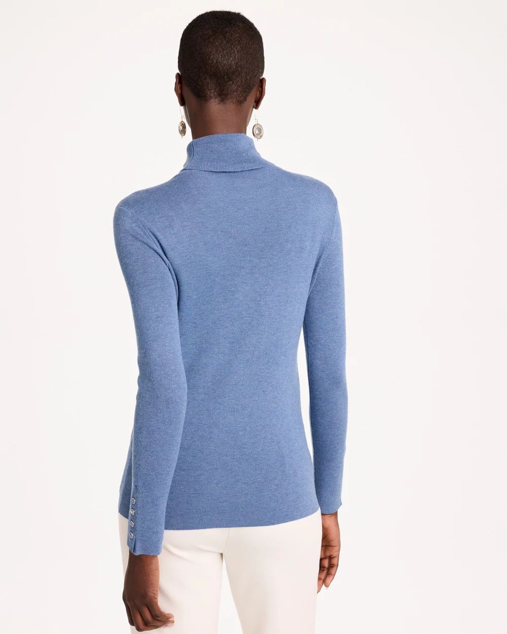 Ella Button Cuff Turtleneck Sweater click to view larger image.