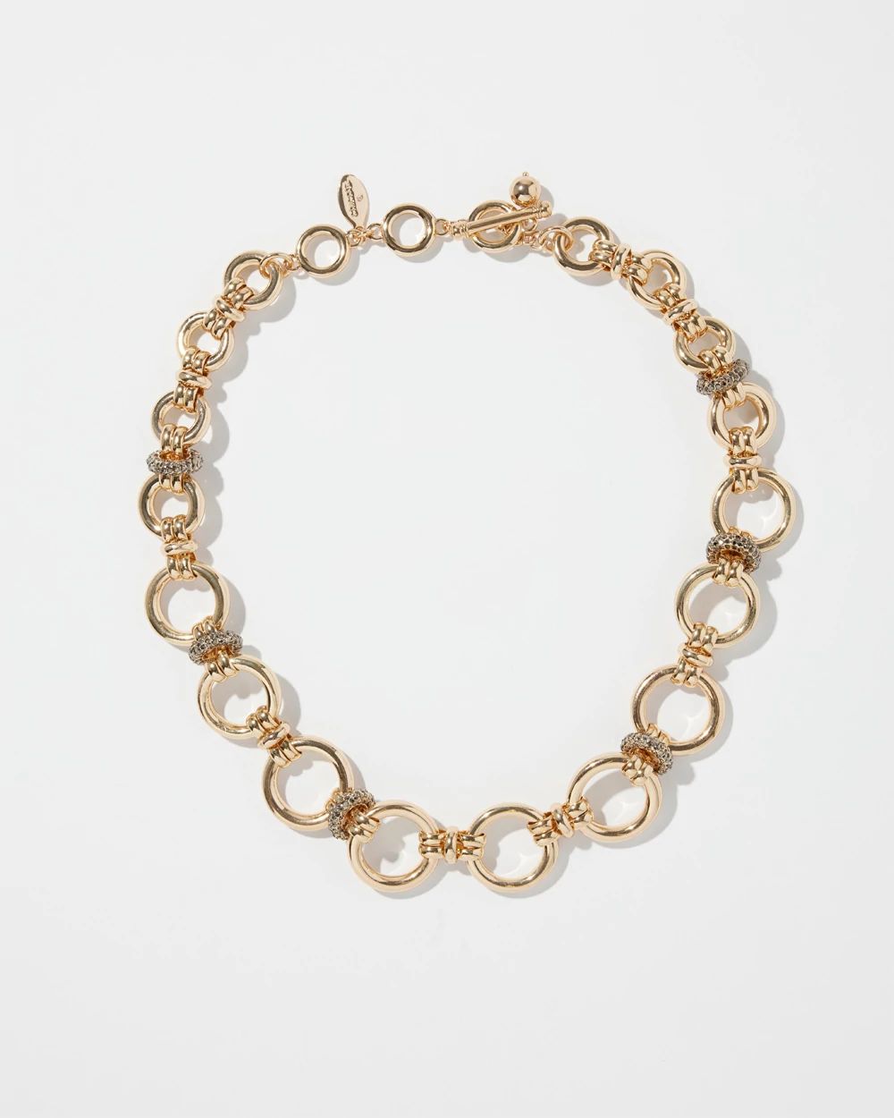 Gold Tone Links Bib Necklace