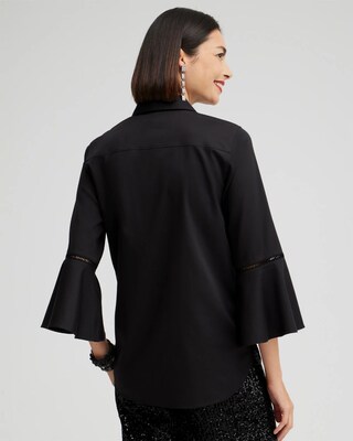 No Iron Stretch Flare Sleeve Tunic