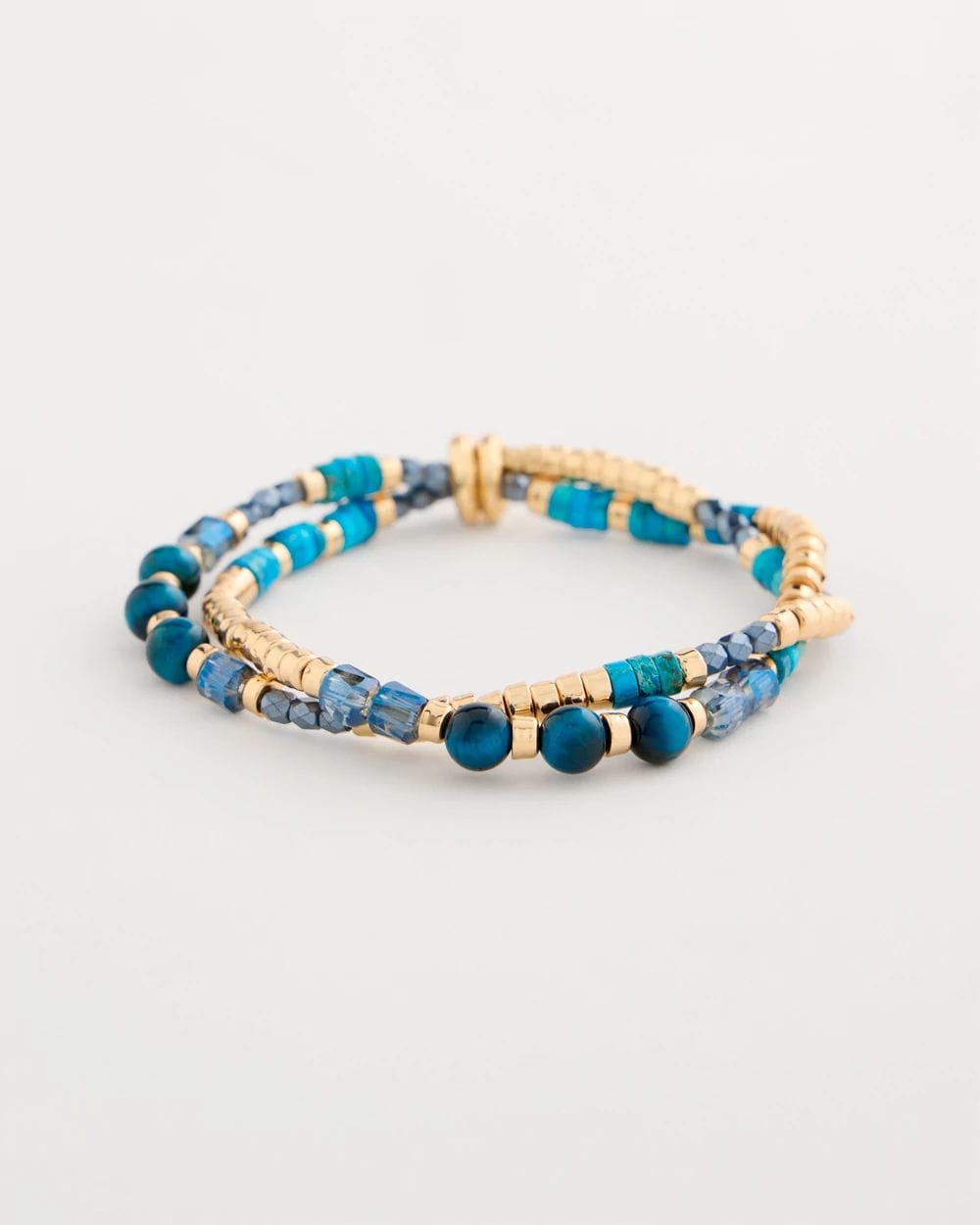Genuine Teal Tiger's Eye Stretch Bracelet