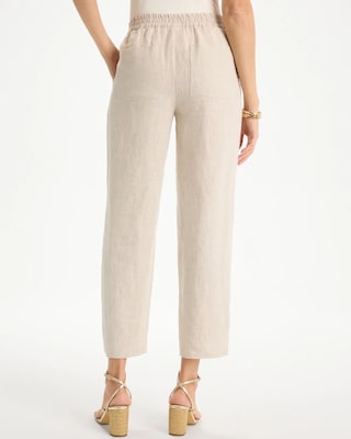 Linen Straight Tapered Ankle Pants click to view larger image.