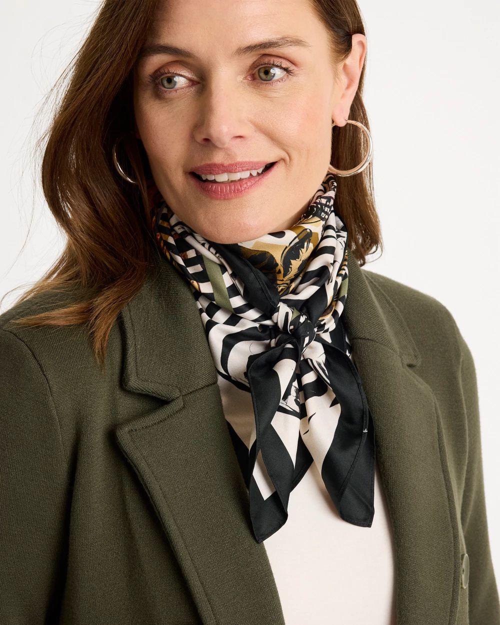 Artisanal Animal Print Square Scarf click to view larger image.