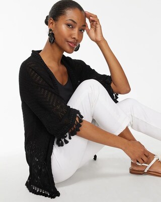 Summer Romance Tassel Trim Cardigan