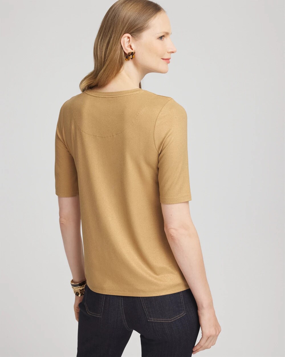 The Touch of Cool™ Foil Elbow Sleeve Layering Tee