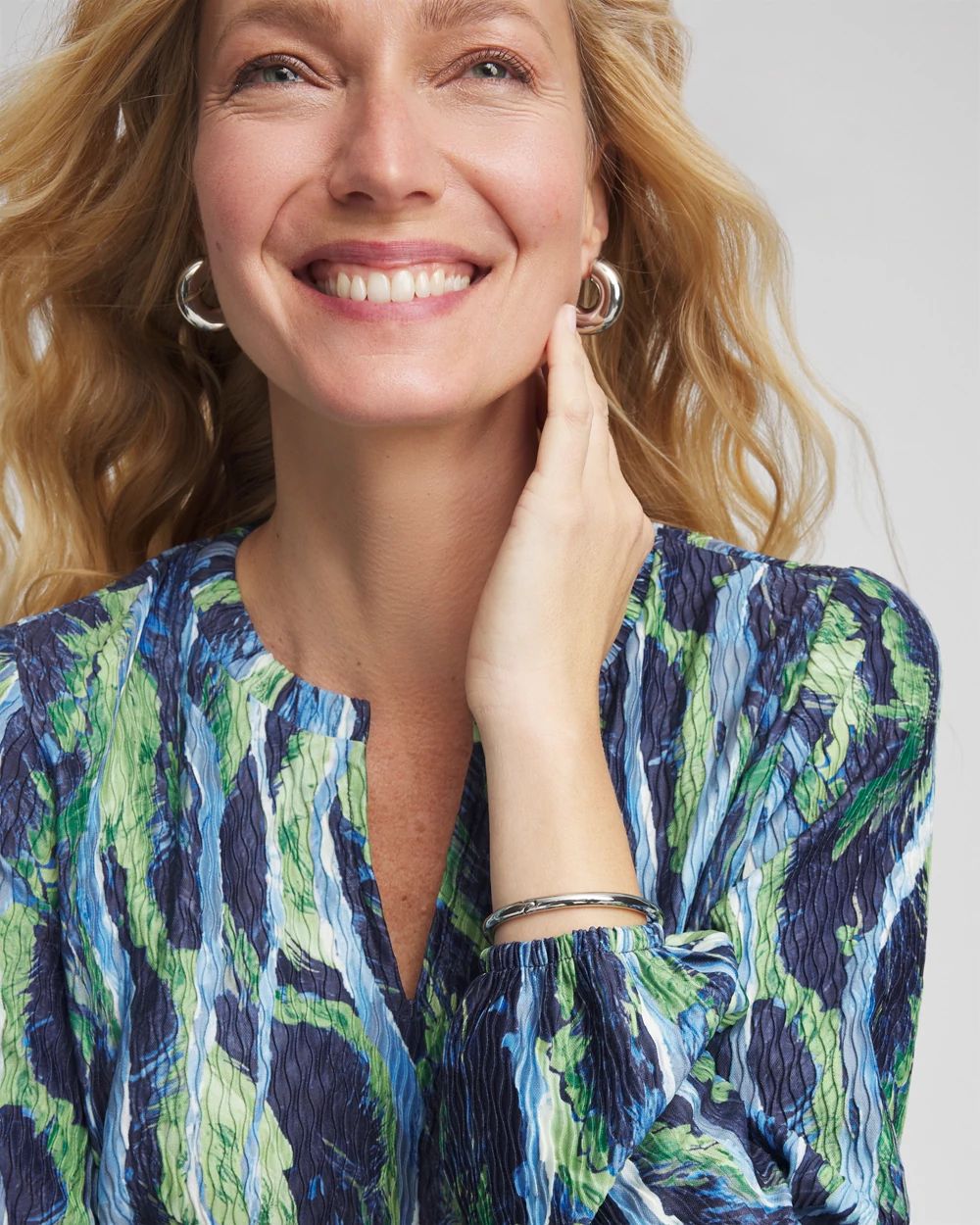 Ocean Plume Crinkle Top click to view larger image.