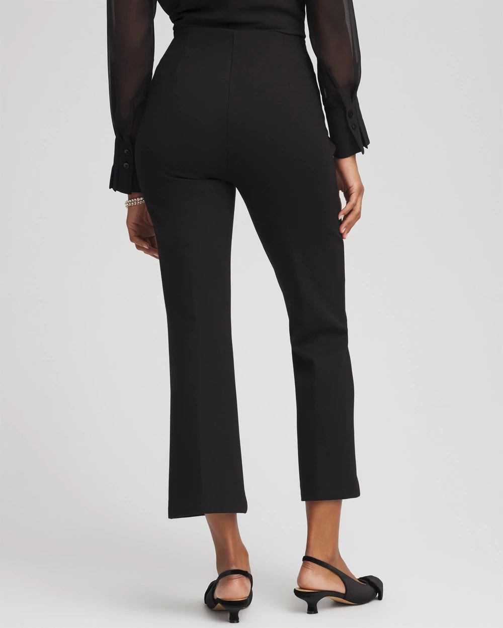 Juliet Feathered Flared Cropped Pants click to view larger image.