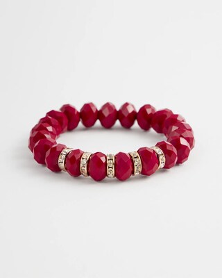 Red and Pavé Stretch Bracelet
