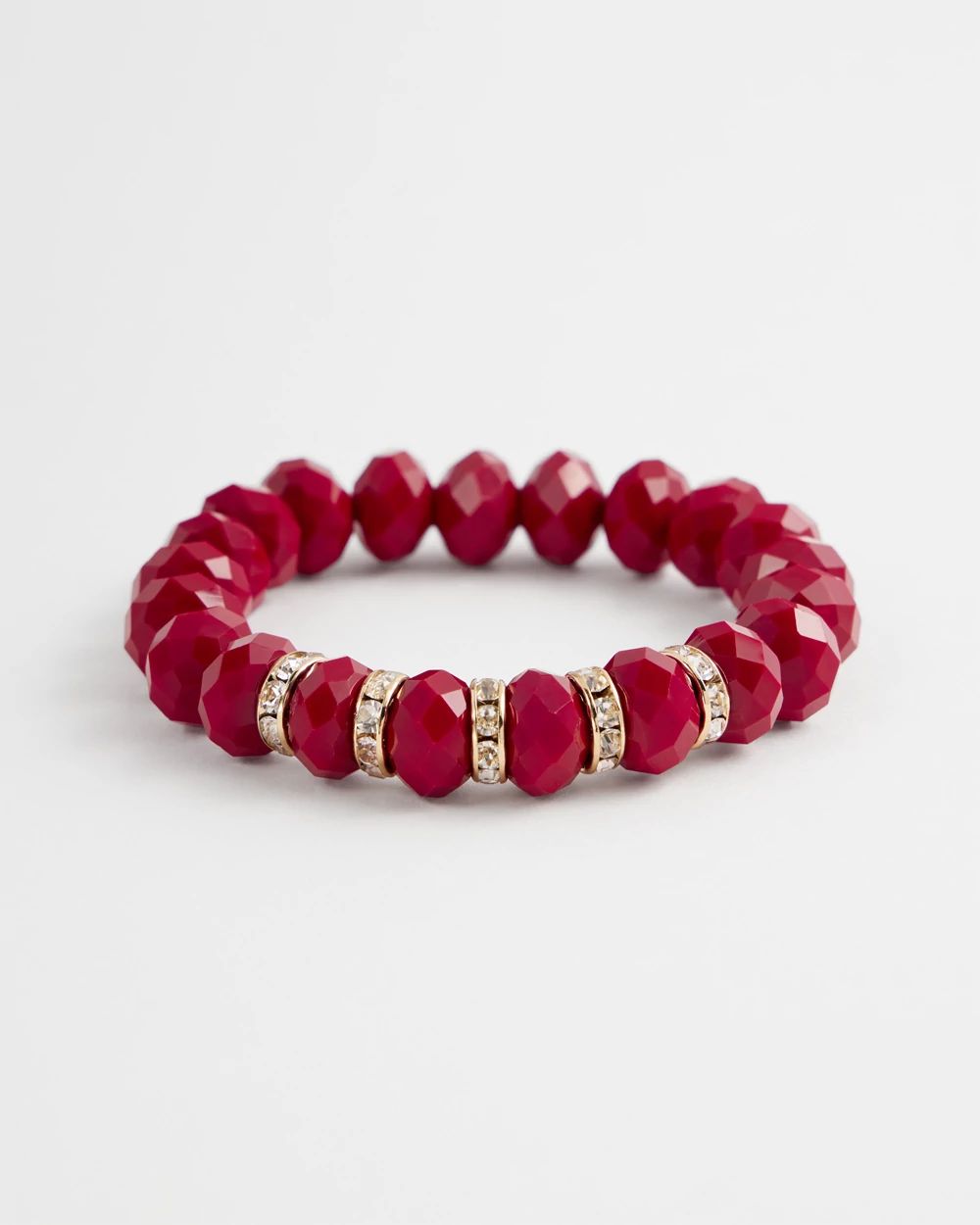 Red and Pavé Stretch Bracelet