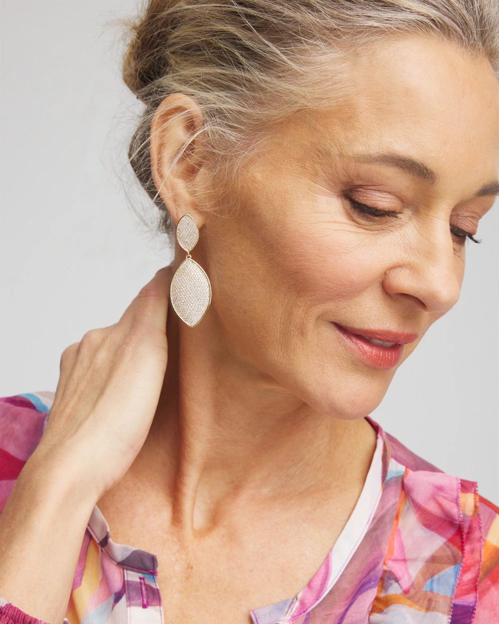 No Droop® Pavé Navette Drop Earrings