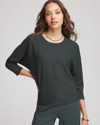 Textured Tapered-Hem Top