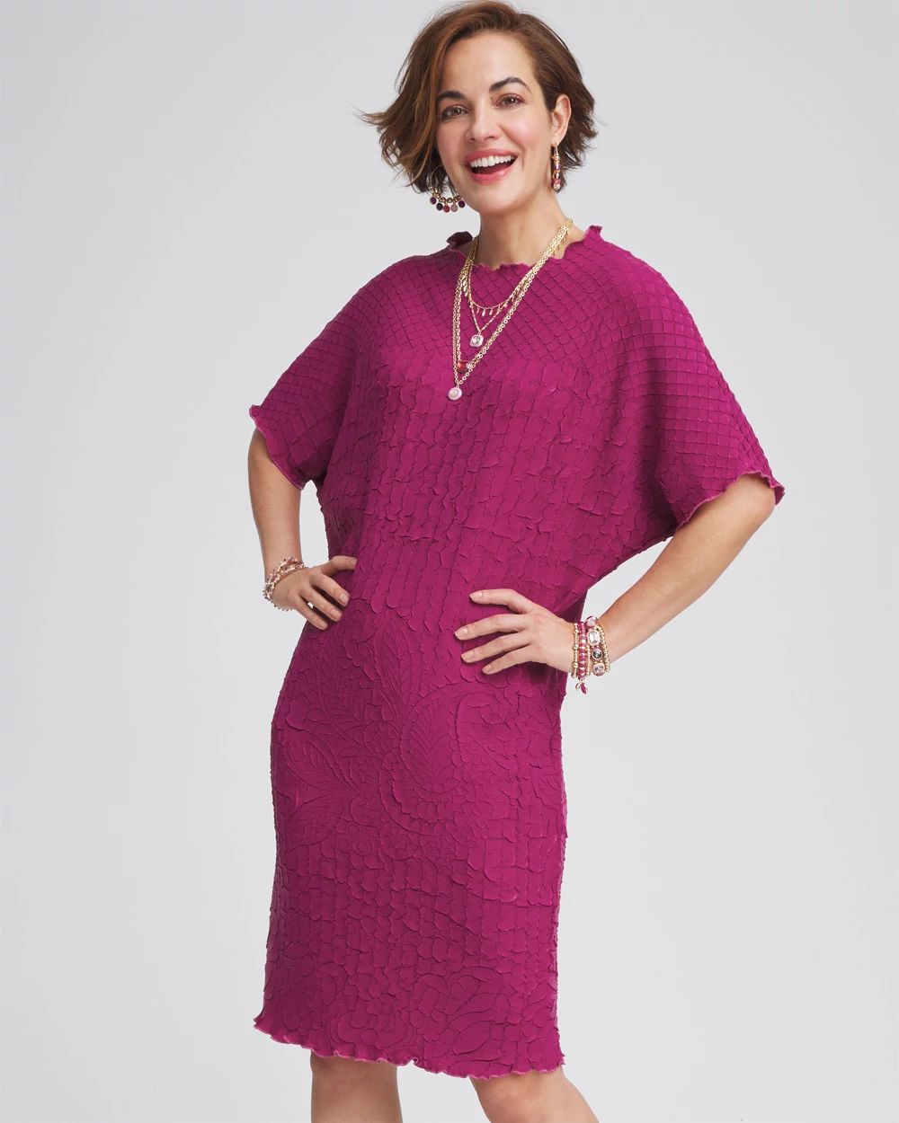 Travelers™ Collection Embossed Midi Dress