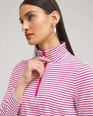 Zenergy® UPF Stripe Long Sleeve Top click to view larger image.
