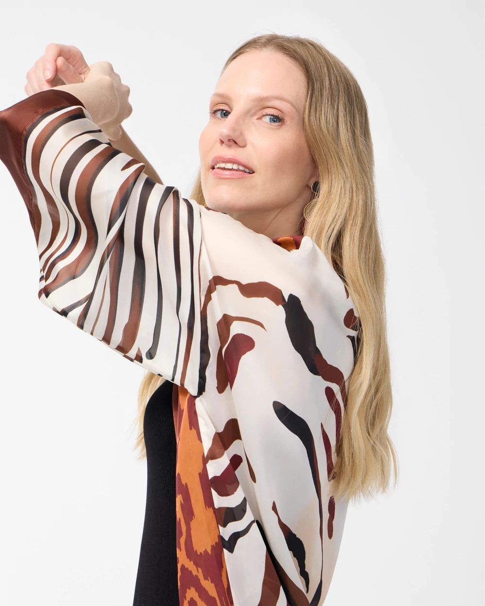 Travelers Collection Ikat Burnout Kimono
