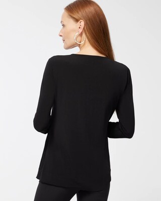 Black Label Drape Front Tunic
