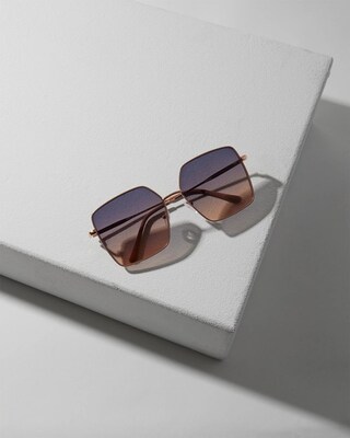Ombre Square Aviator Sunglasses