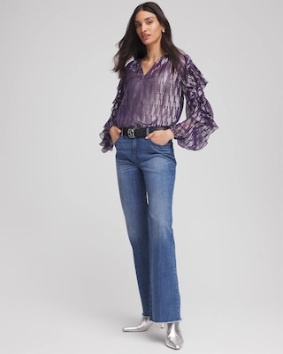 Georgette Ruffle Sleeve Blouse click to view larger image.
