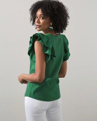 Ribbed Flutter Sleeve Tee