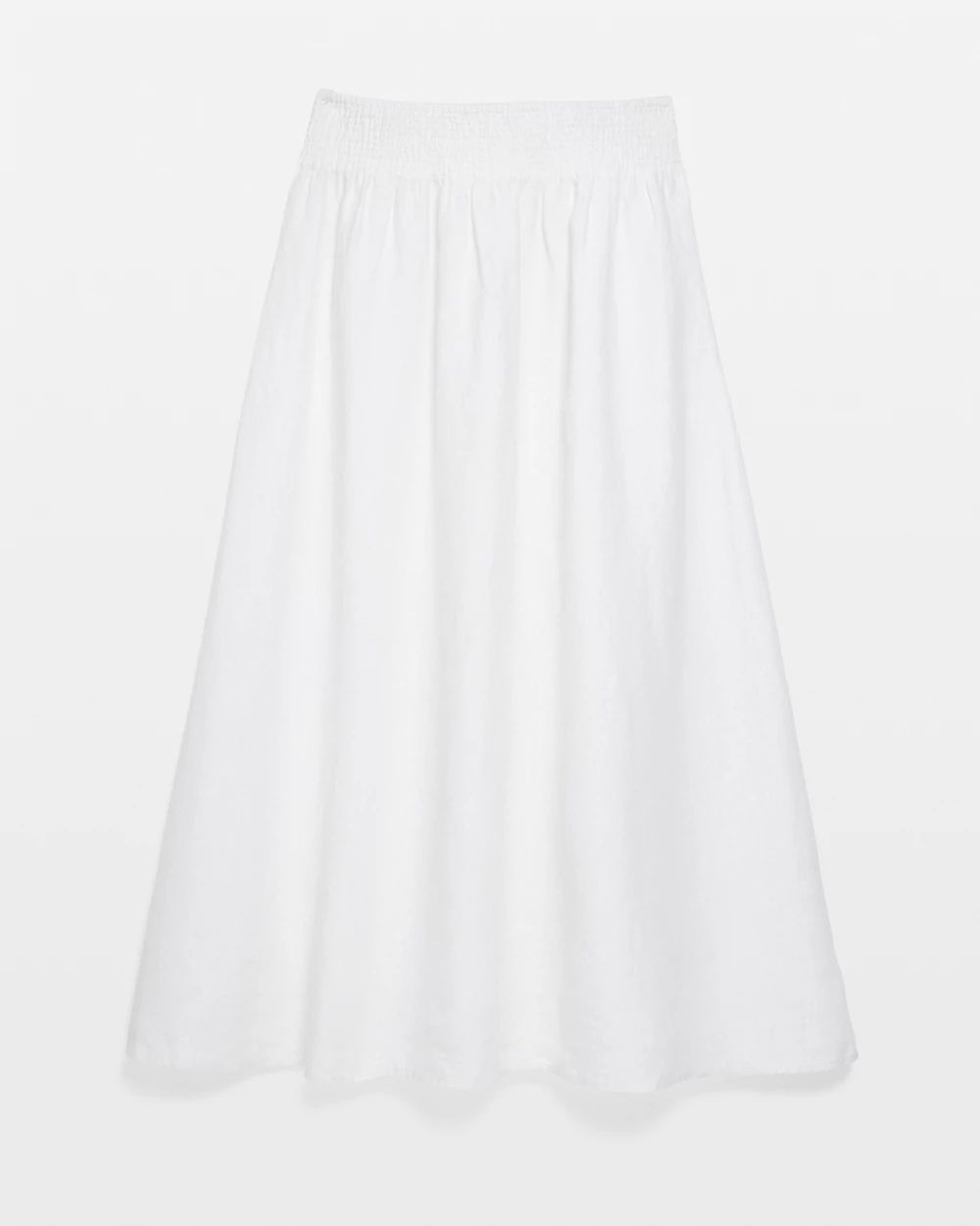 Linen A-line Midi Skirt click to view larger image.
