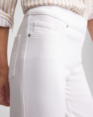 No Stain Pull-On Straight Cropped Jeans click to view larger image.