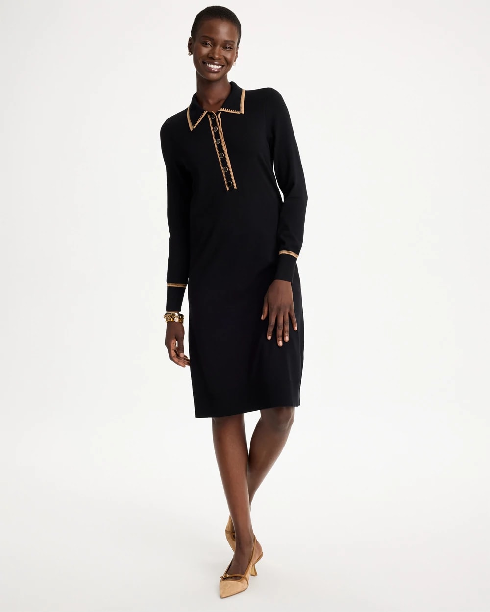 Whipstitch Knit Sweater Dress, photo 1 of 5