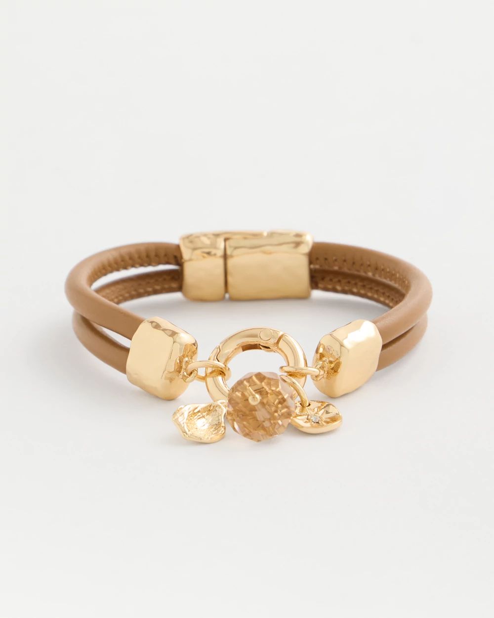 Faux Leather Charm Bracelet