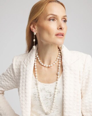 Long Faux Pearl Necklace
