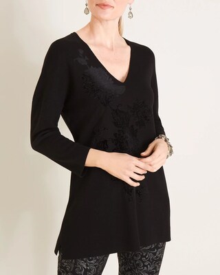 Velvet-Applique Sweater