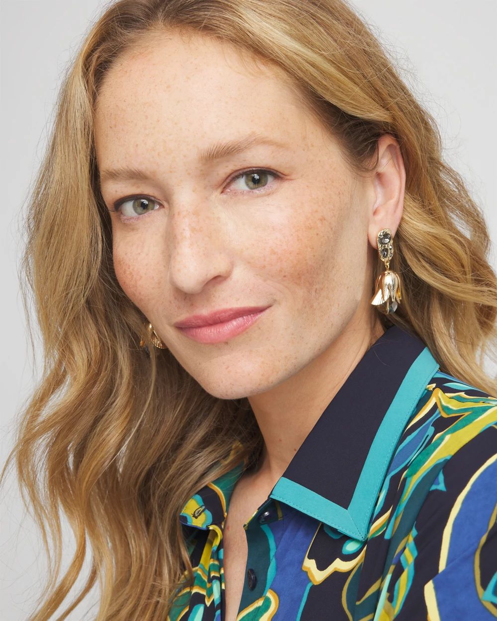 No Droop® Embellished Tulip Drop Earrings