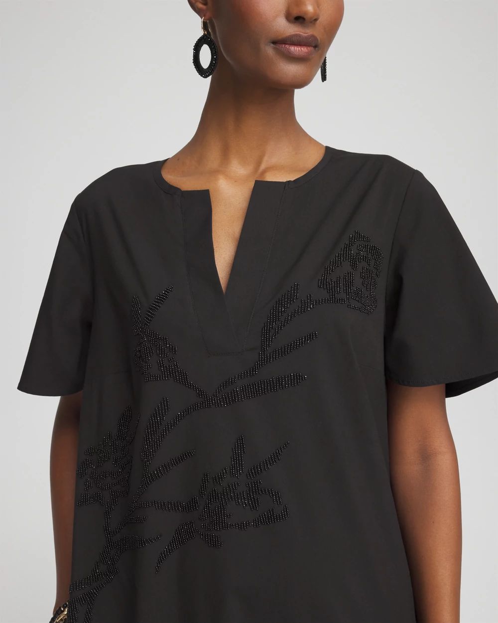 Poplin Embellished Dress