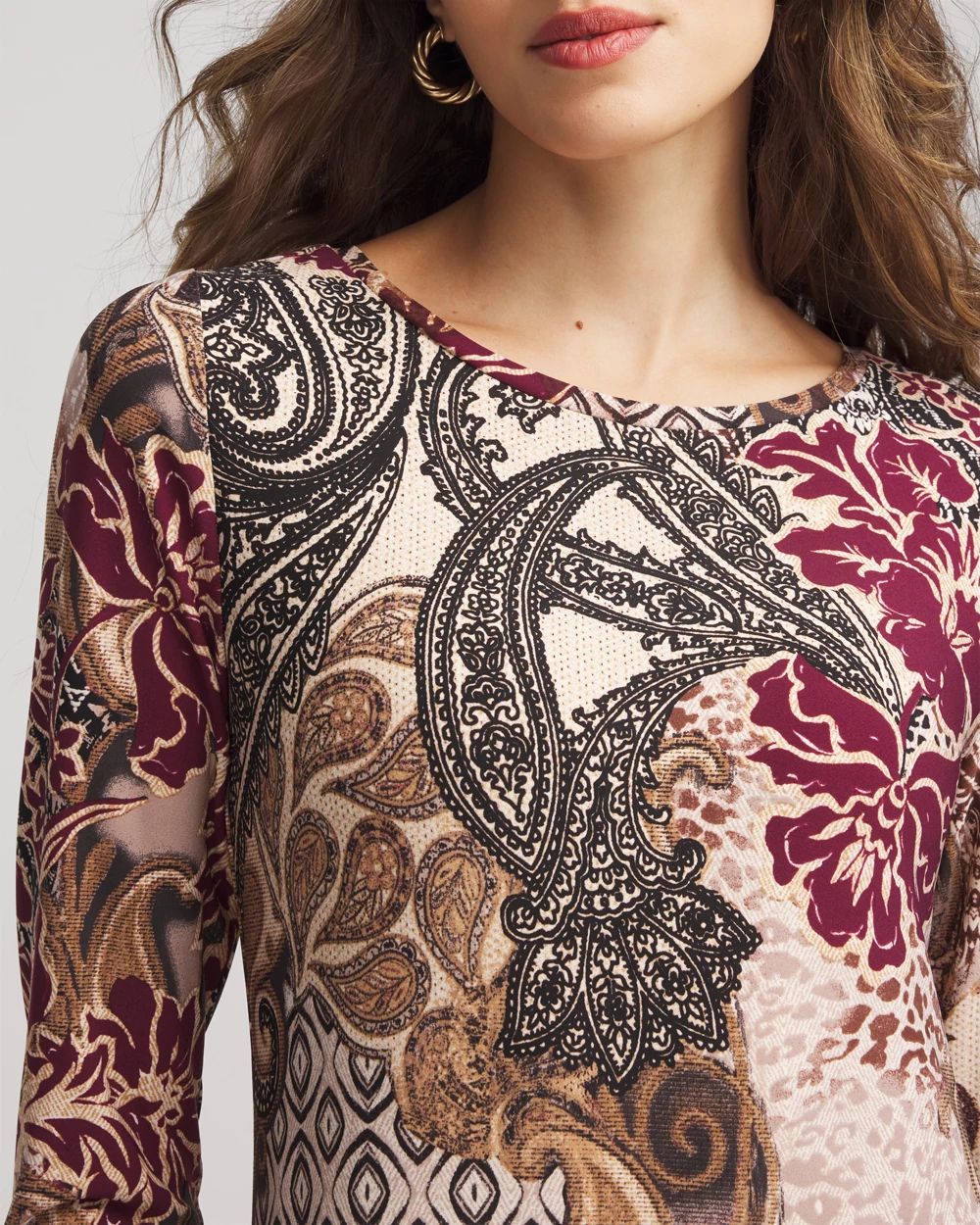 Patchwork Boatneck Column Maxi Dress click to view larger image.