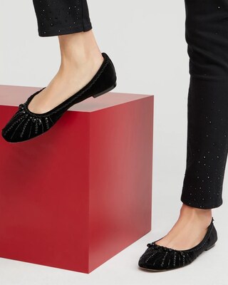 Velvet Beaded Flats